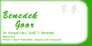 benedek goor business card